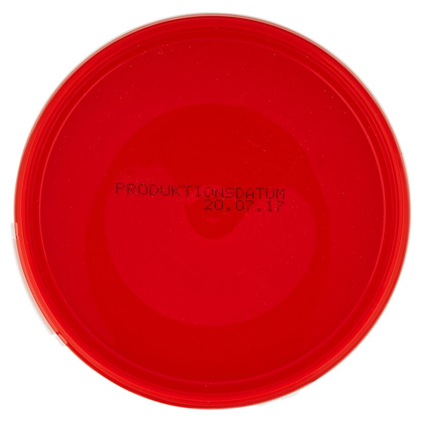 Roter Deckel von Styroporkleber