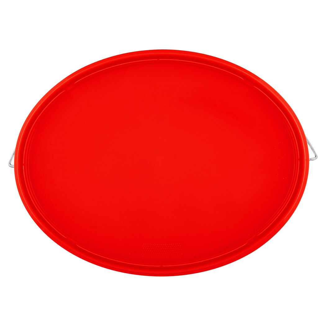 Roter Eimerdeckel von oben