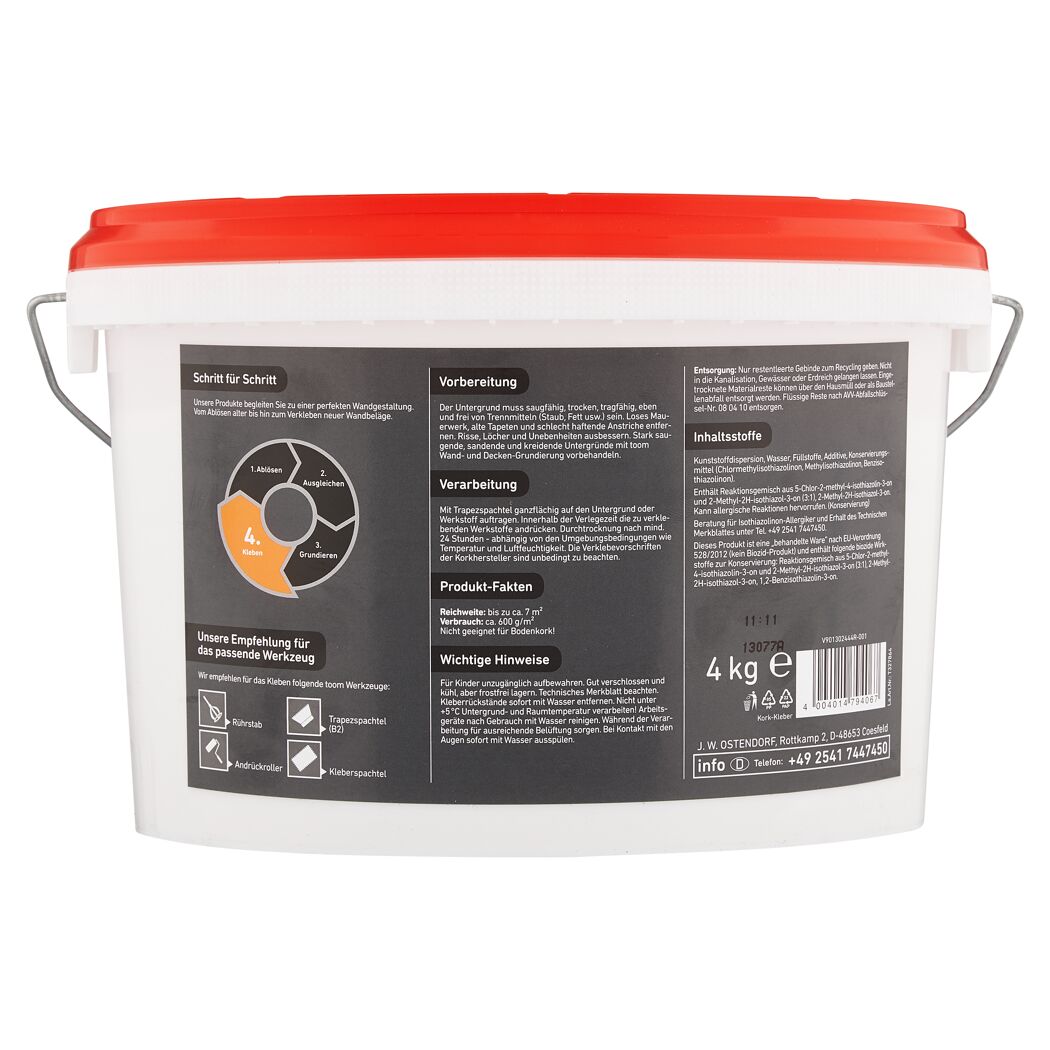 Weißer 4 kg Eimer toom Korkkleber