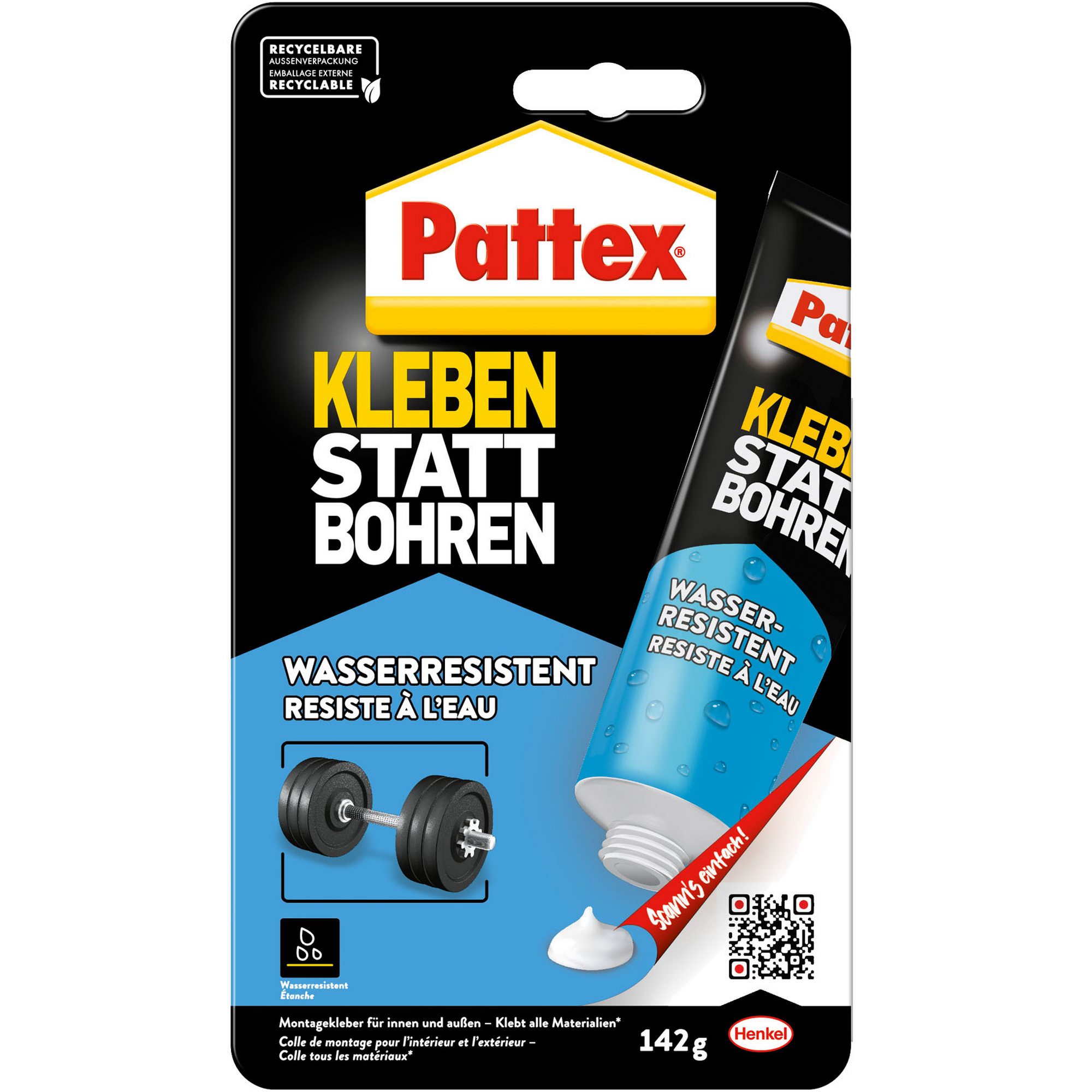 Montagekleber 'Kleben statt Bohren Wasserresistent' weiß 142 g + product picture