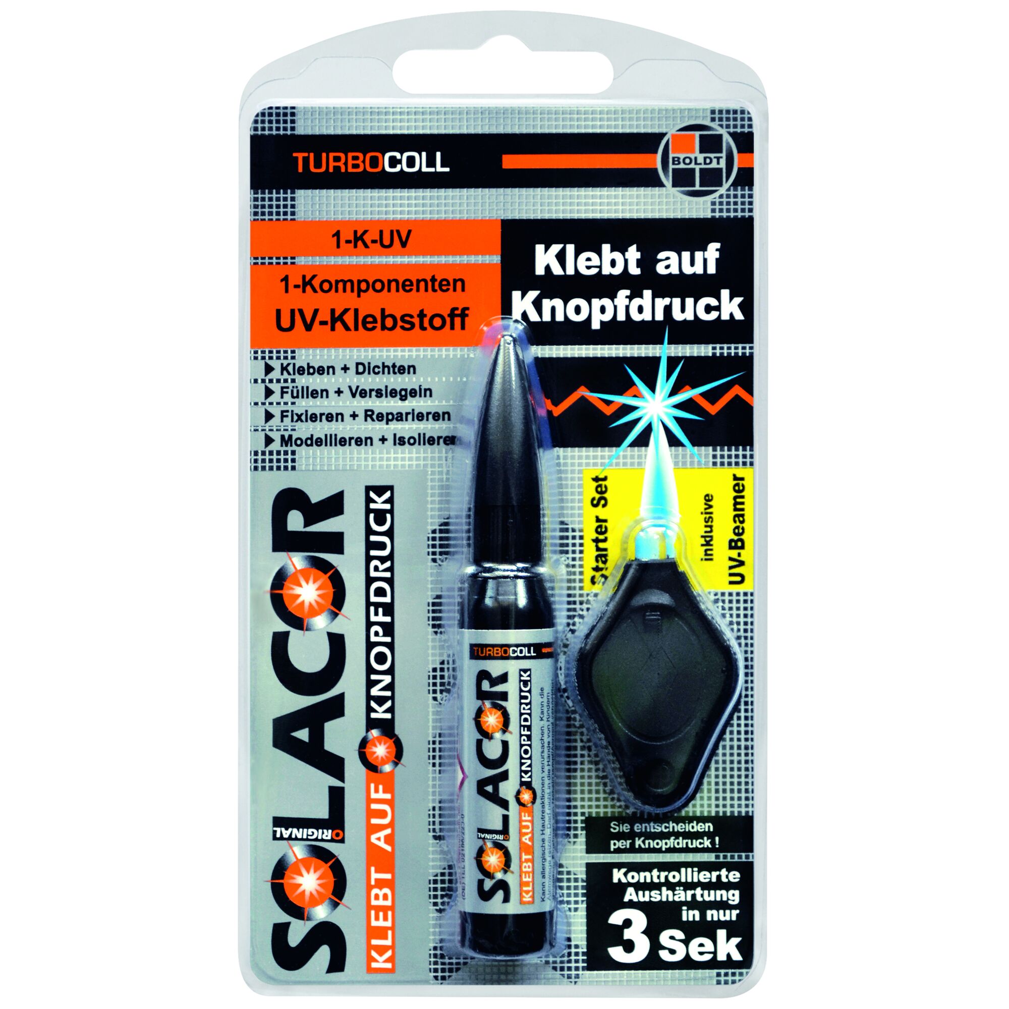UV-Klebstoff Solacor Starter Set mit UV-Beamer
