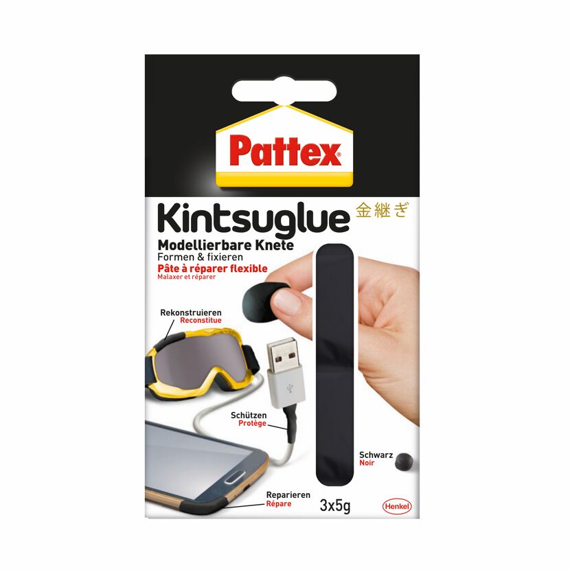 Knetkleber 'Kintsuglue' schwarz 3 x 5 g