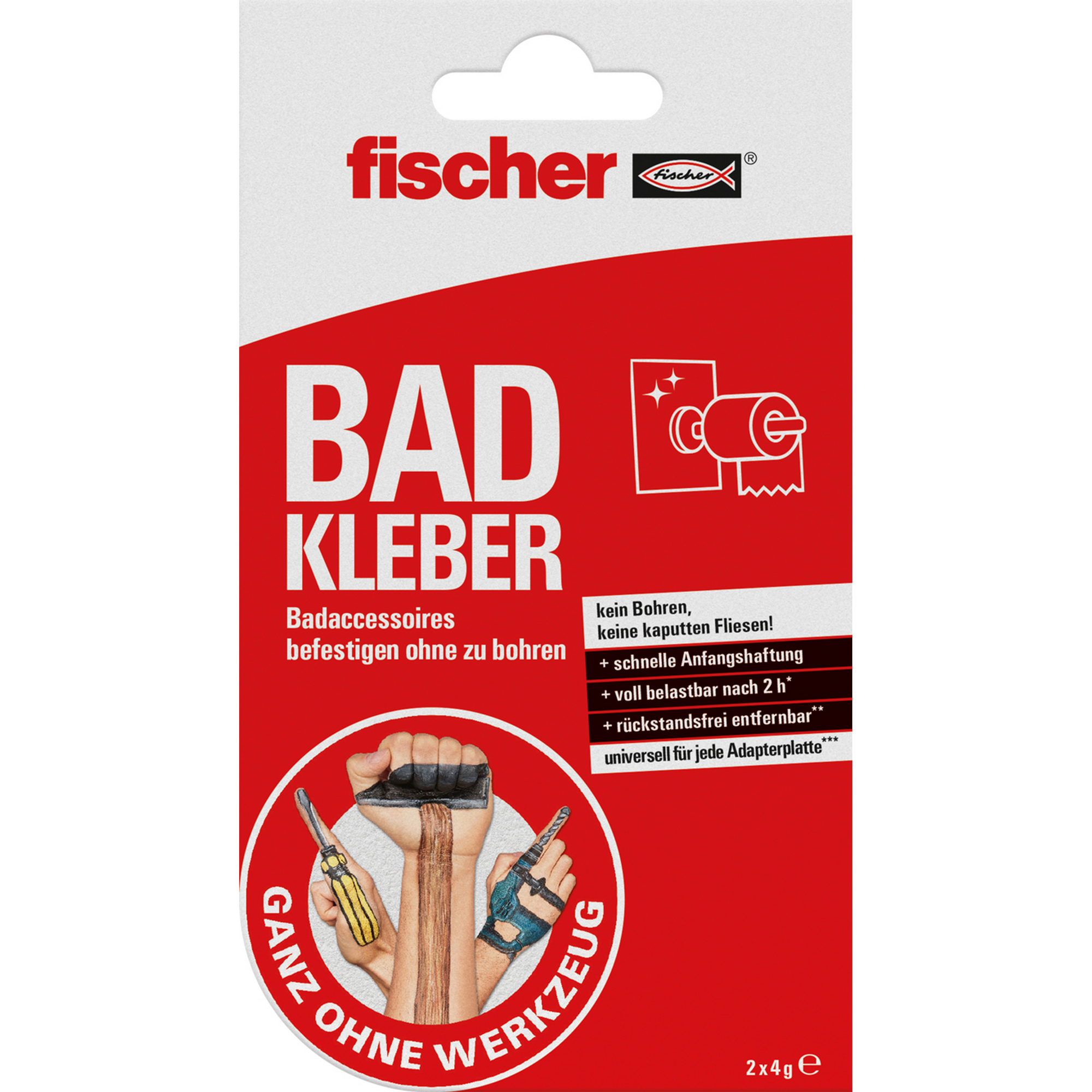 Bad-Kleber 'Ganz ohne Werkzeug' 2 Stück + product picture