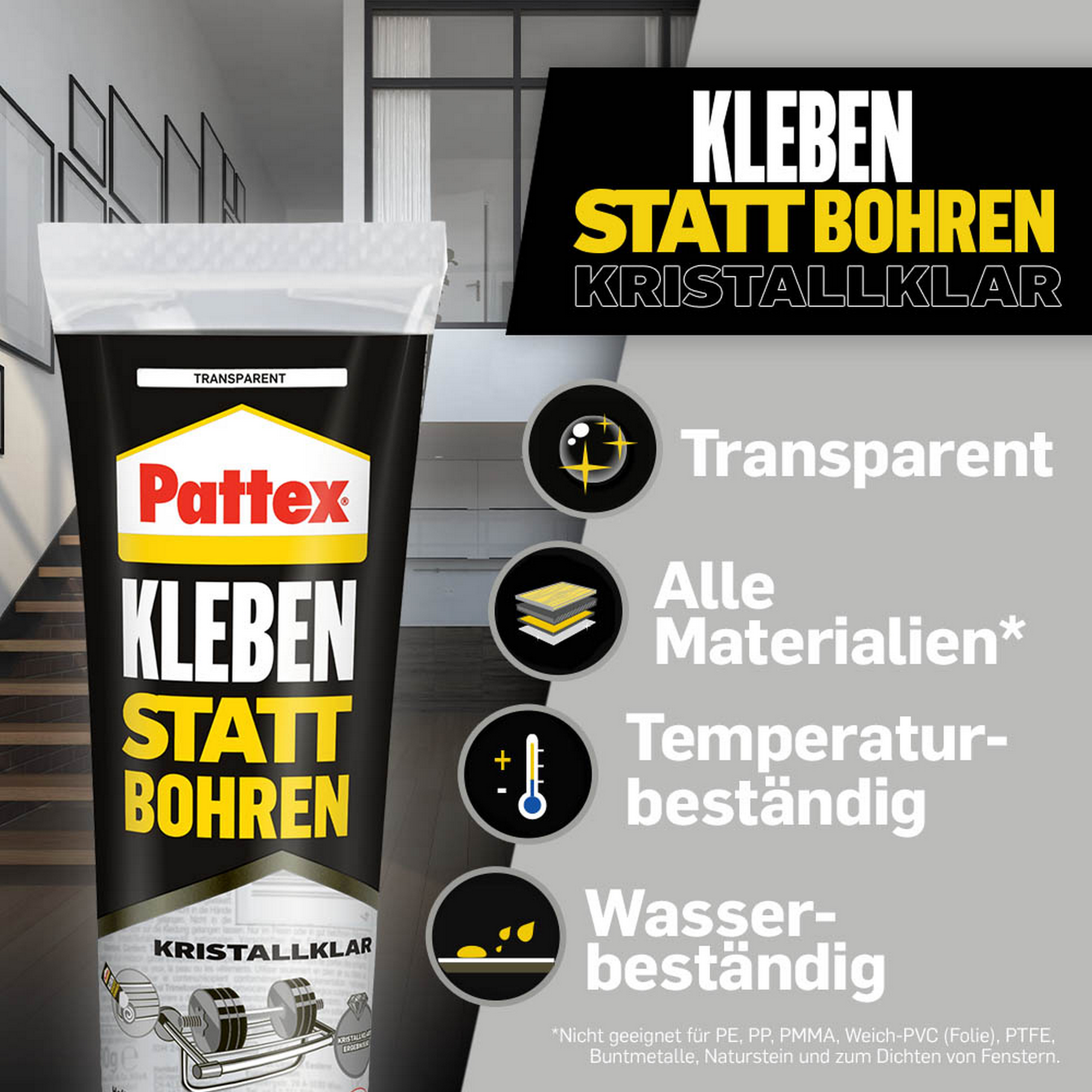 Montagekleber 'Kleben statt Bohren Kristallklar' transparent 90 g + product picture