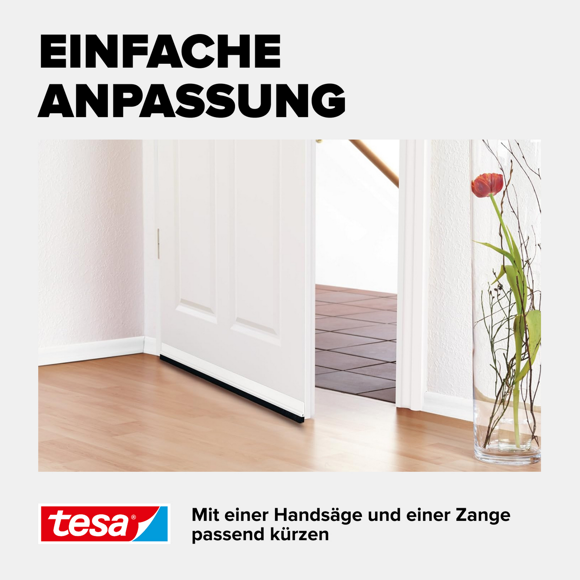 Türdichtschiene 'Insulation' für unebene Böden transparent 100 x 3,7 cm