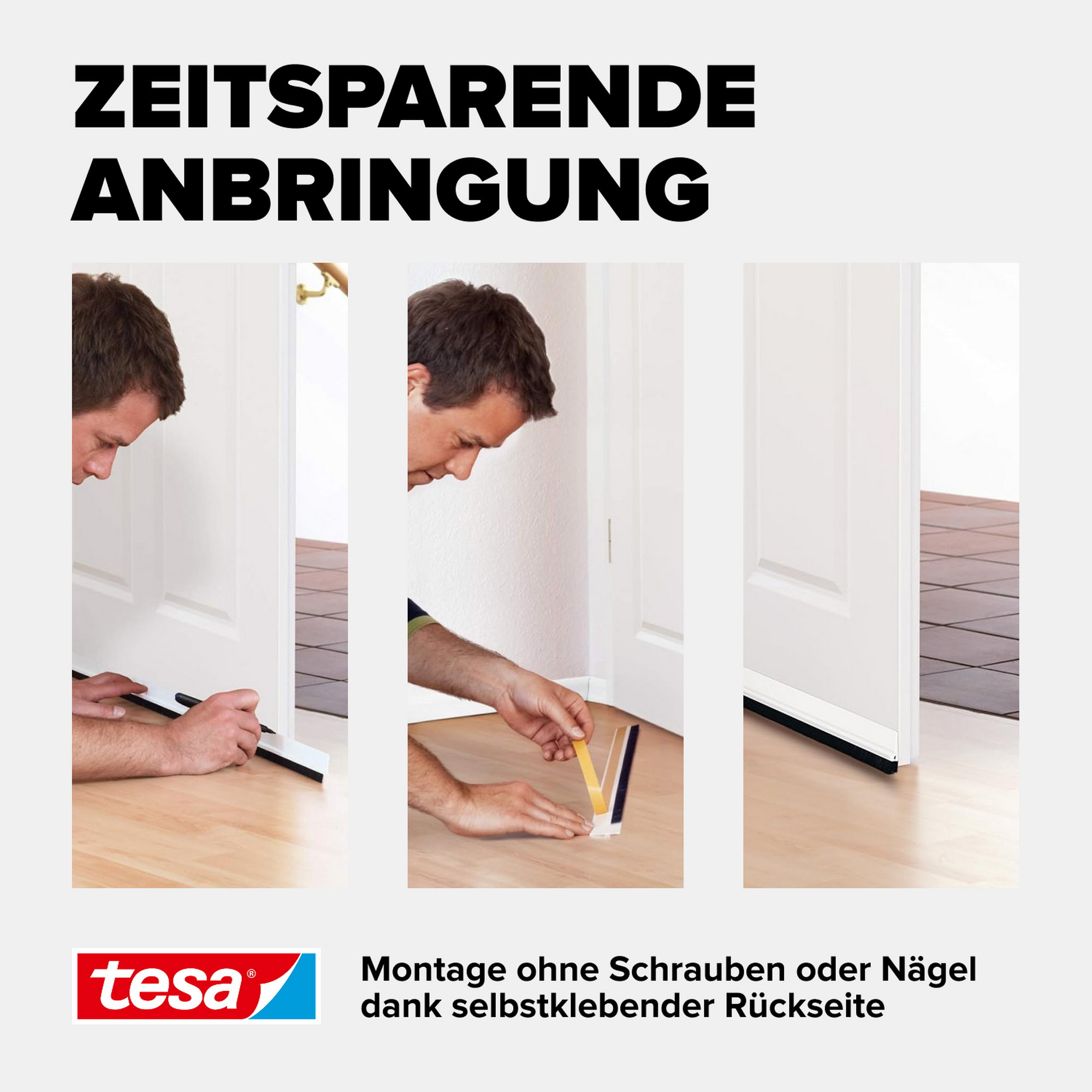 Türdichtschiene 'Insulation' für unebene Böden transparent 100 x 3,7 cm