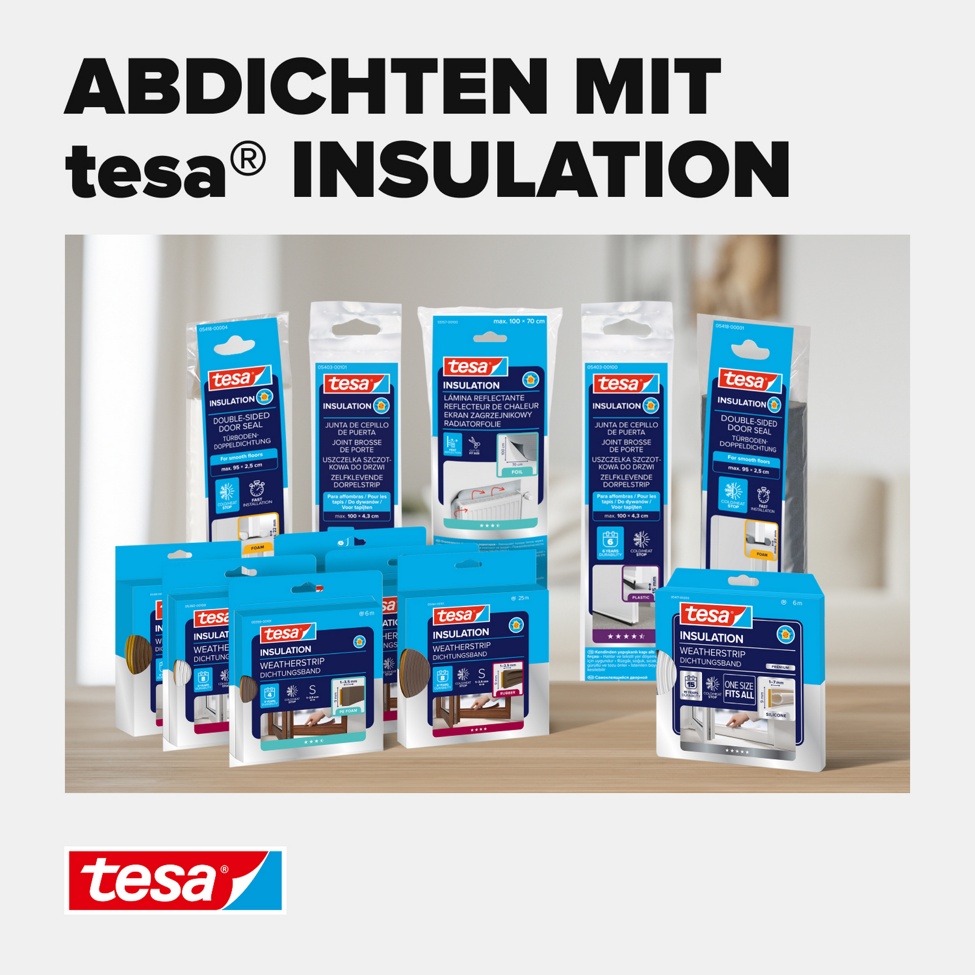 Türdichtschiene 'Insulation' für unebene Böden transparent 100 x 3,7 cm