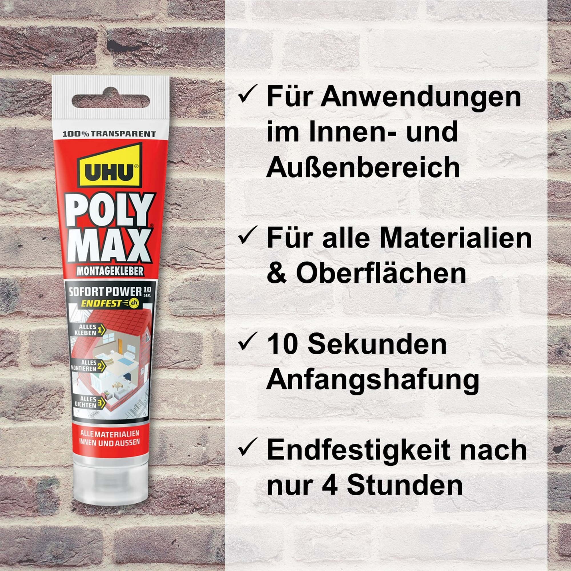 Montagekleber 'POLY MAX Sofort Power' transparent 115 g + product picture