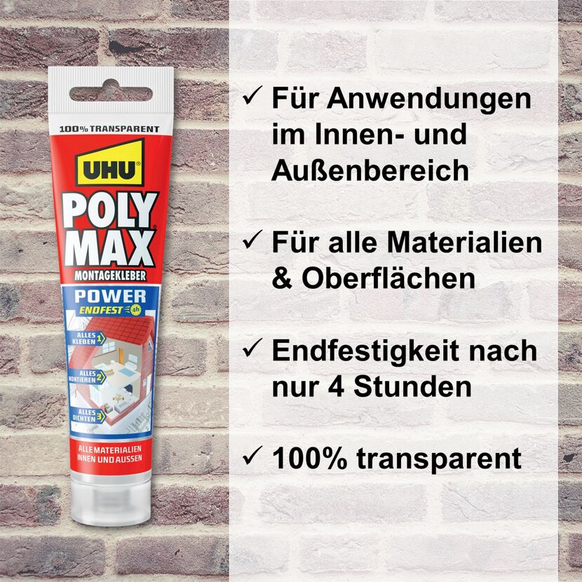 UHU Poly Max Montagekleber transparent