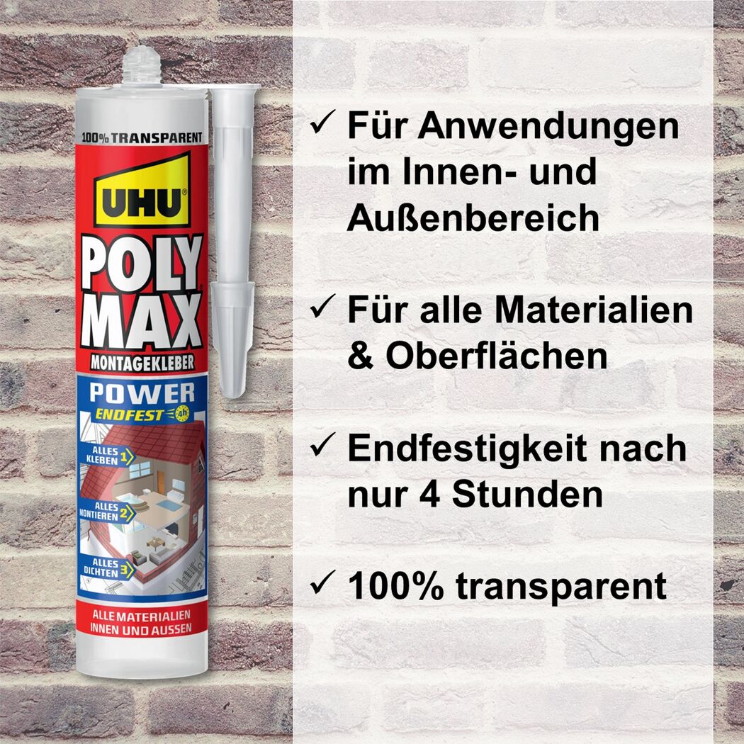 Tube UHU Poly Max Montagekleber transparent