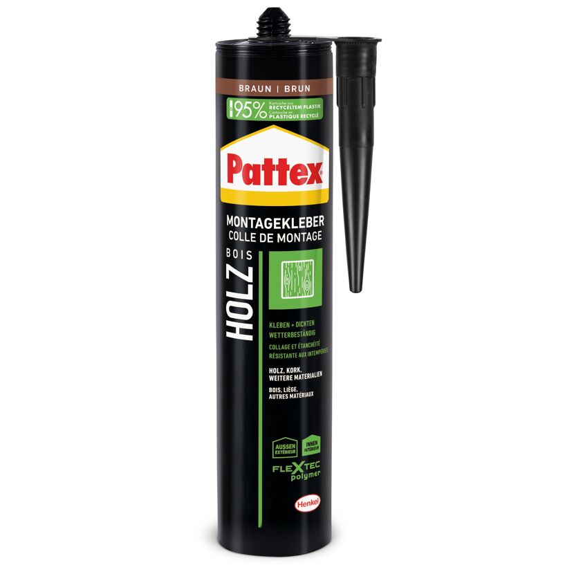 Pattex Montagekleber Holz, braune Kartusche