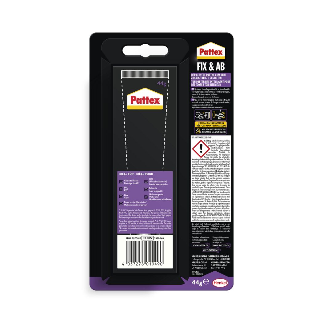 Montagekleber 'Kleben statt Bohren Fix & Ab' transparent 44 g