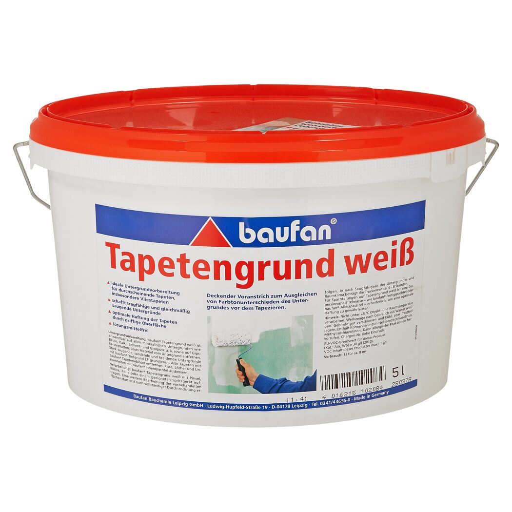 Eimer Tapetengrund weiß und Farbrolle