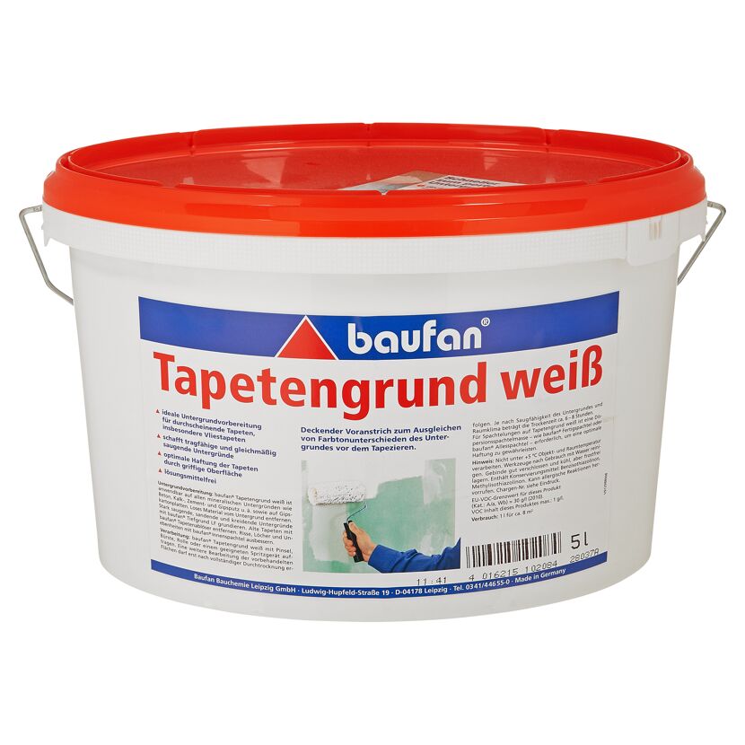 Eimer Tapetengrund weiß und Farbrolle