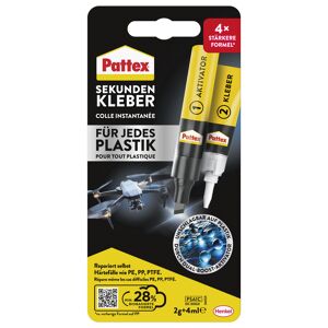 Sekundenkleber 'Plastix Flüssig' mit Aktivator-Stift transparent 2 g/4 ml