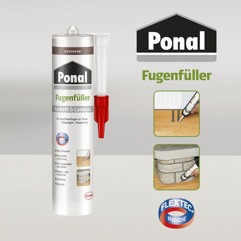 Ponal Fugenfüller für Parkett und Laminat in Nussbaum