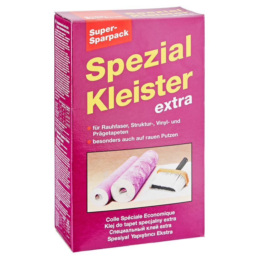 Super Sparpack Spezial Kleister extra Tapetenkleister und Tapezierbürste