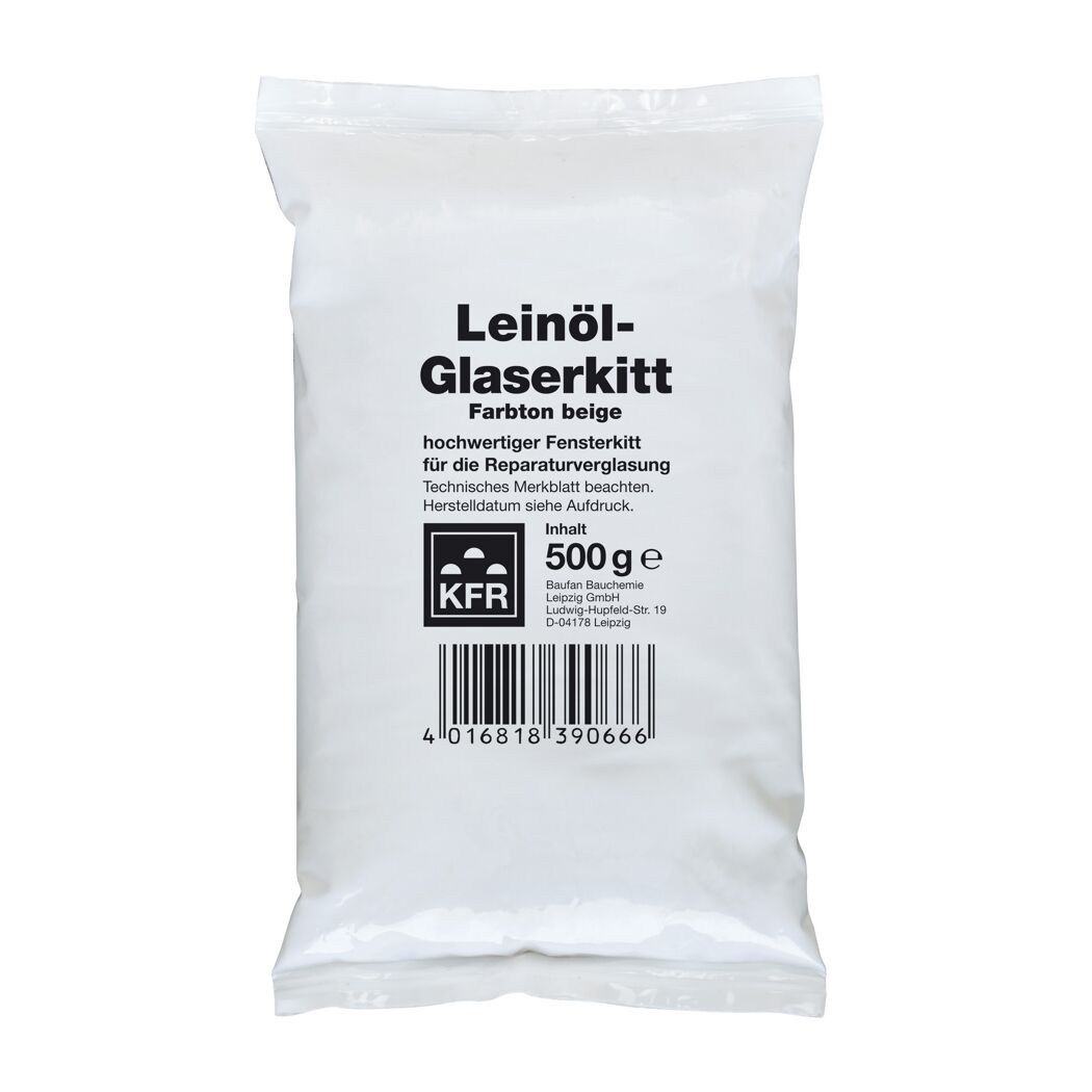 Beutel mit 500g Leinöl-Glaserkitt, Farbton beige