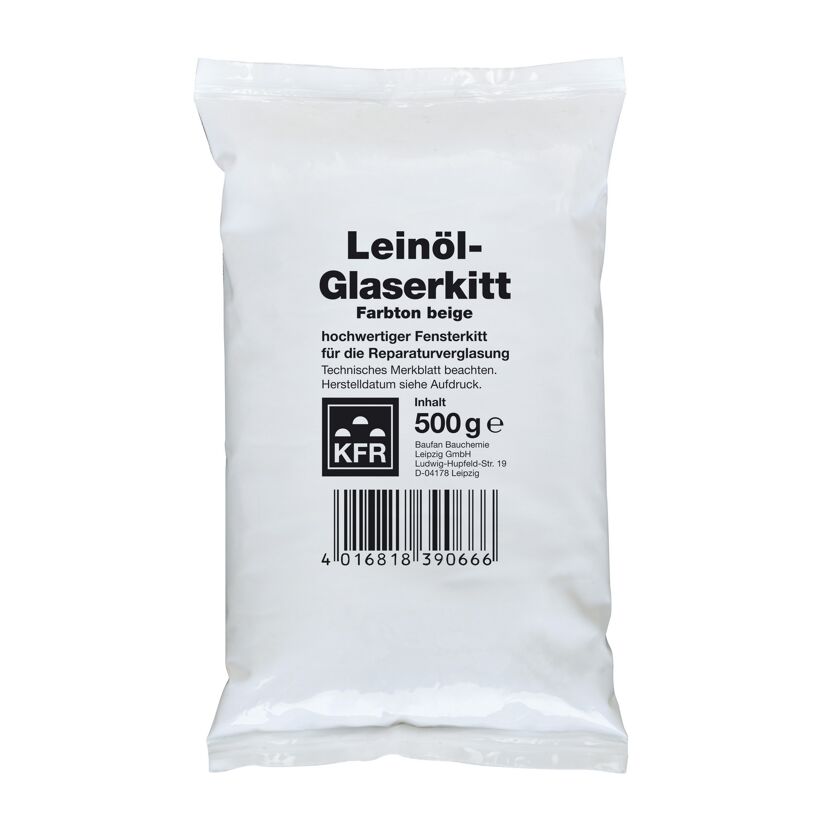 Beutel mit 500g Leinöl-Glaserkitt, Farbton beige