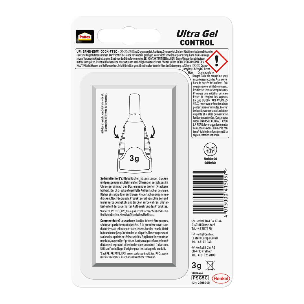 Pattex Ultra Gel Control, 3g Tube