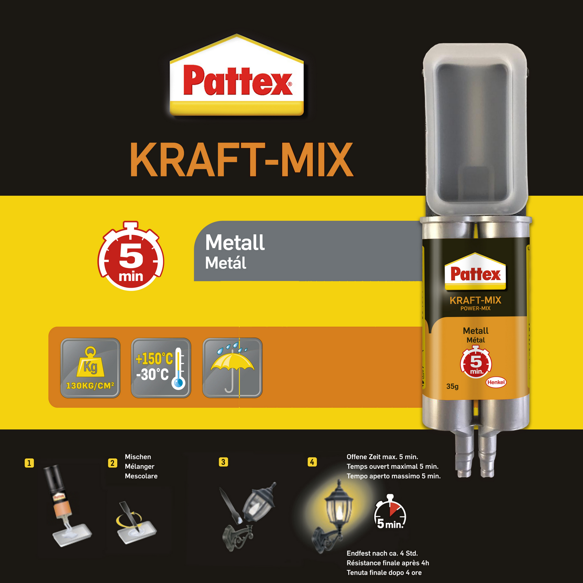 Epoxy-Kleber 'Kraft-Mix Metall' metallfarben 35 g + product picture