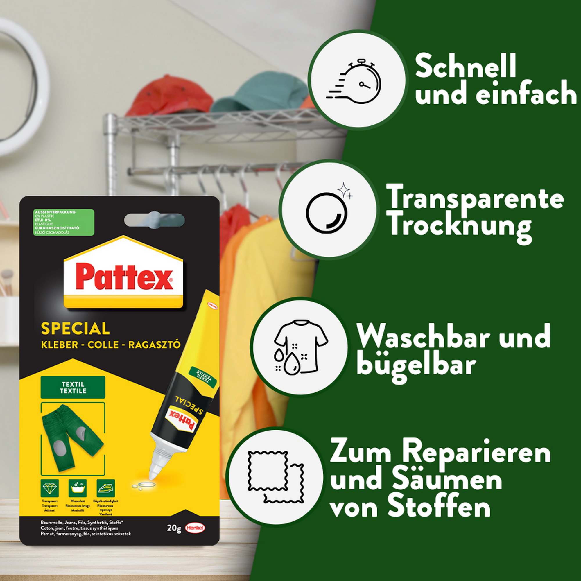 Spezialkleber 'Textil' weiß 20 g + product picture