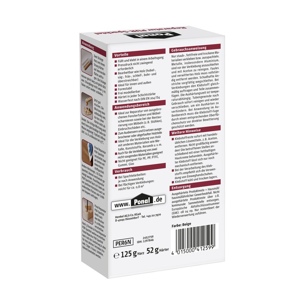 Ponal Reparatur PUR-Spachtel beige 177 g