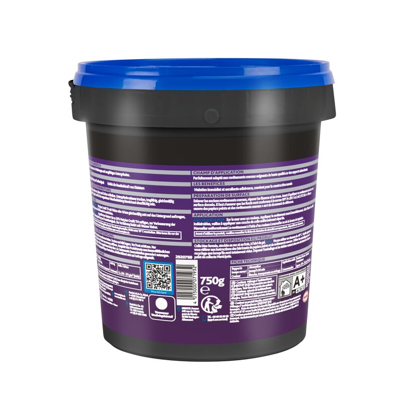 Schwarzer Eimer mit blauem Deckel, 750 g