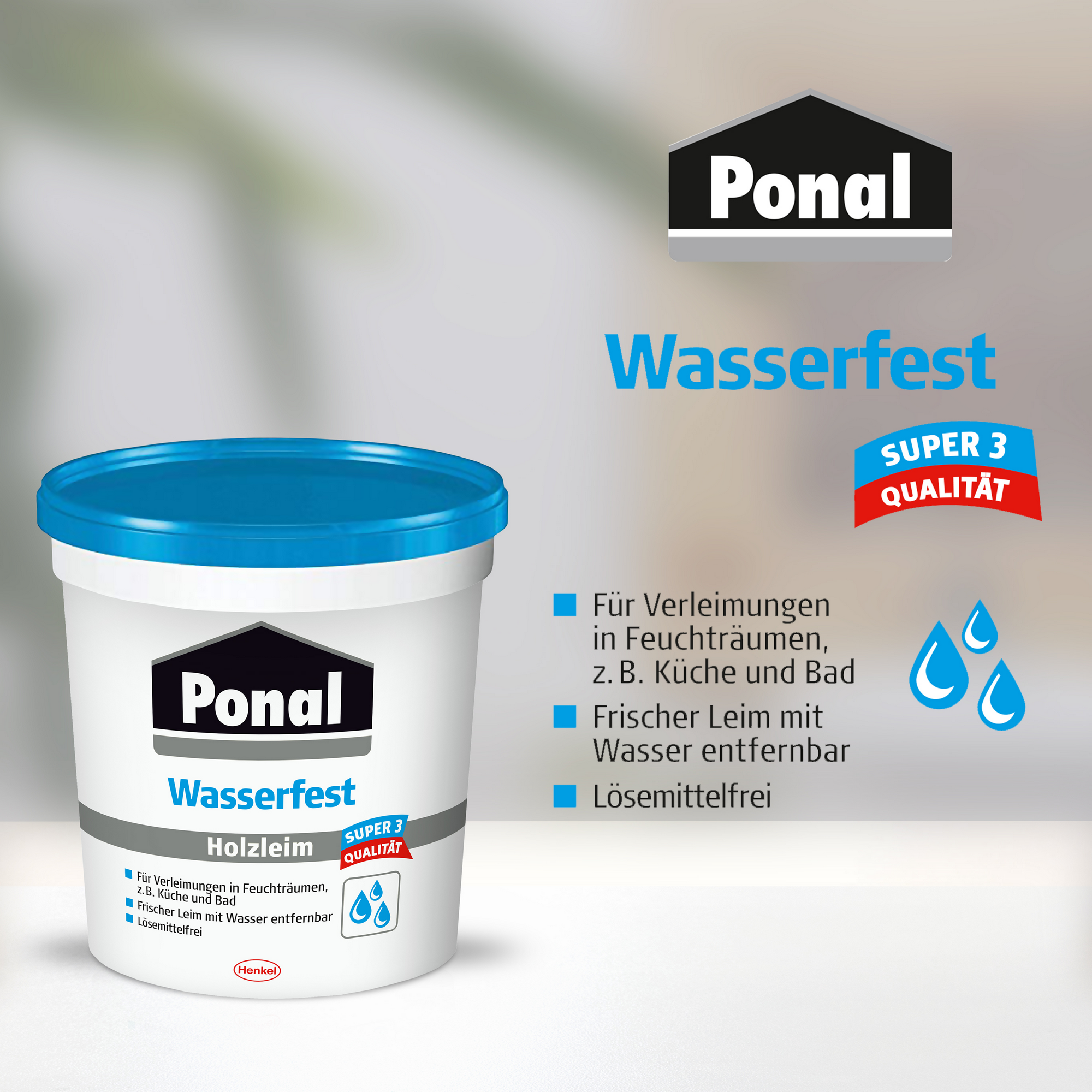 Holzleim 'Wasserfest' transparent trocknend 760 g + product picture