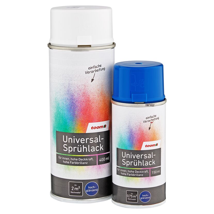 Zwei Dosen Universal-Sprühlack von toom