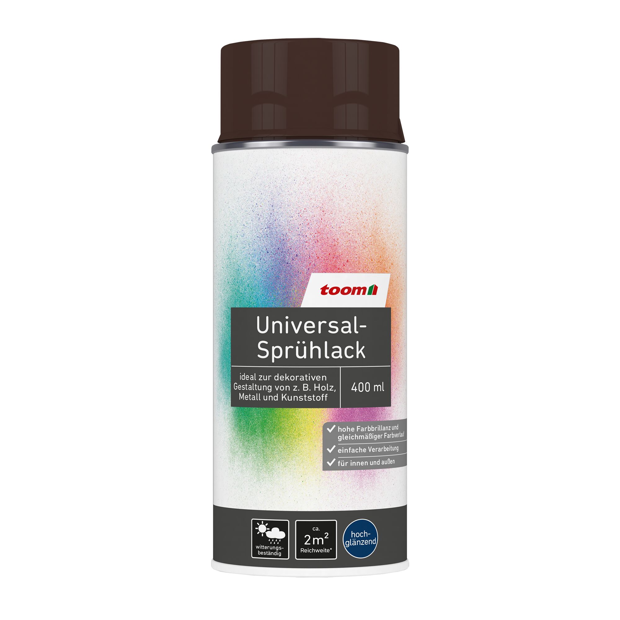 toom Universal-Sprühlack, hochglänzend, braun, 400 ml