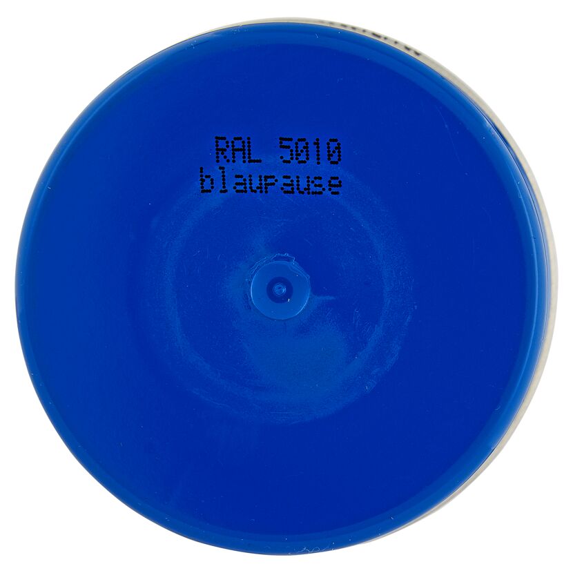 Blauer Deckel von oben