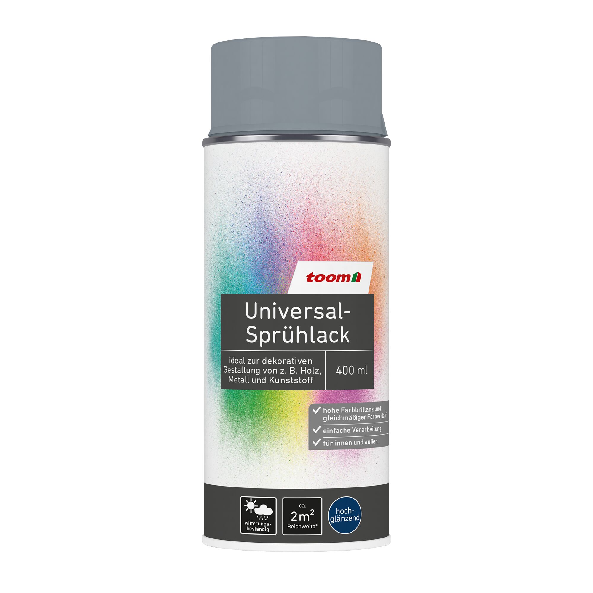 Graue Sprühdose Universal-Sprühlack von toom
