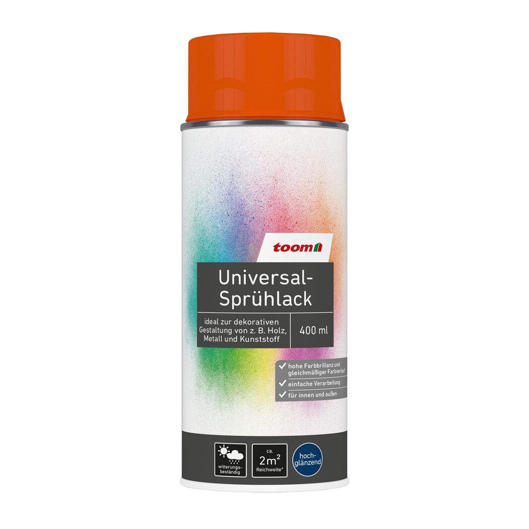 Orangefarbener Universal-Sprühlack von toom