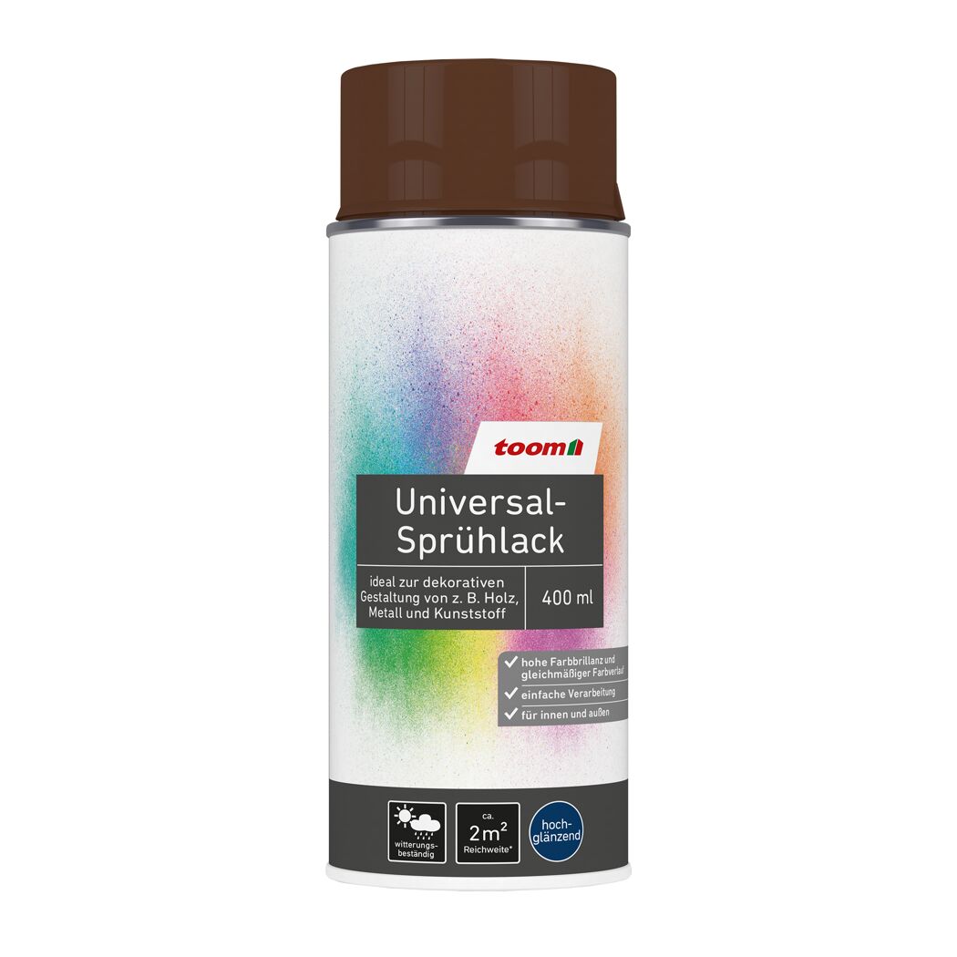 toom Universal-Sprühlack, nussbraun, 400 ml Sprühdose