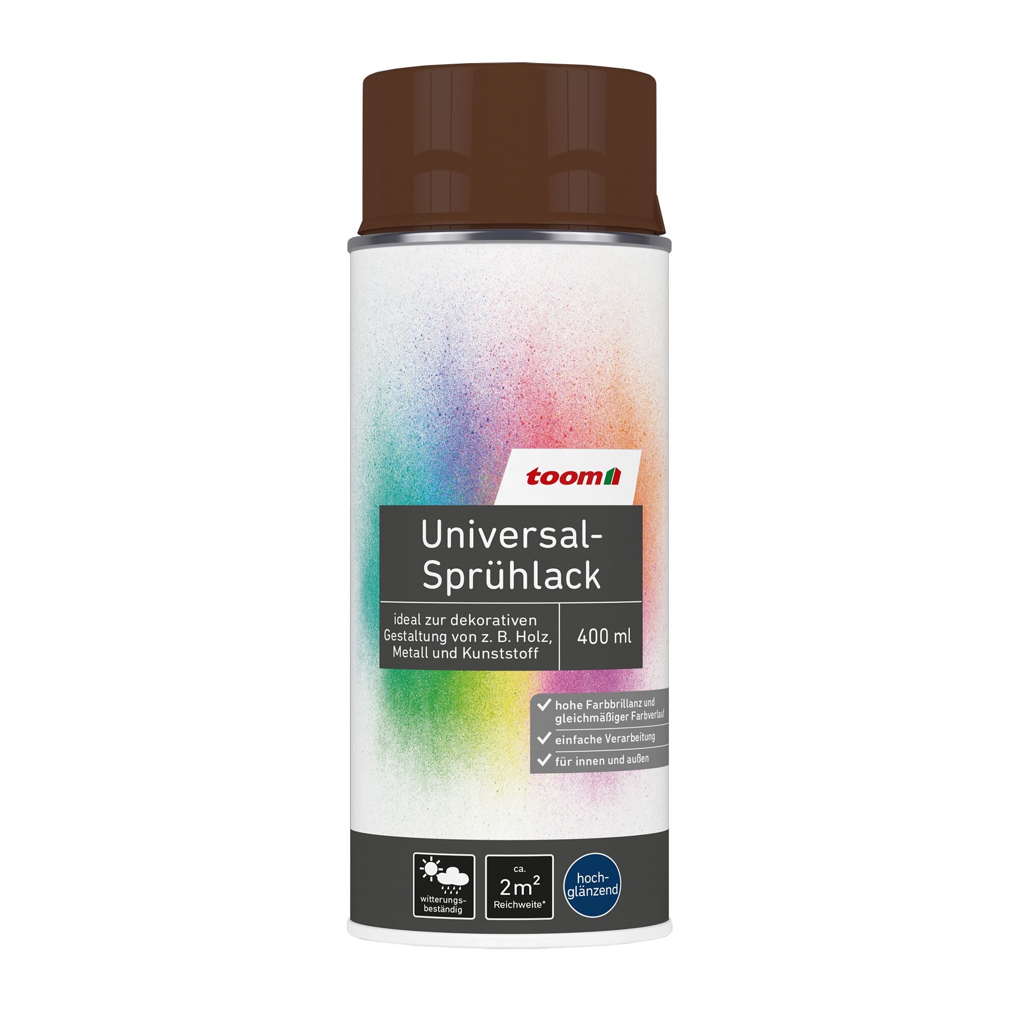 toom Universal-Sprühlack, nussbraun, 400 ml Sprühdose
