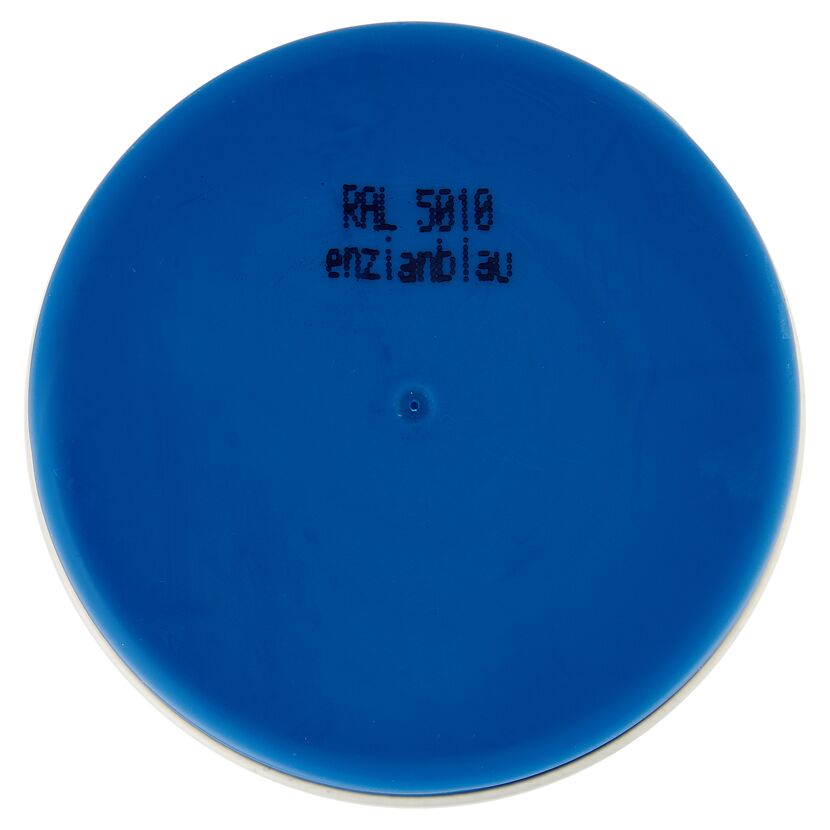 Blauer Sprühlackdeckel mit der Aufschrift RAL 5010 enzianblau.