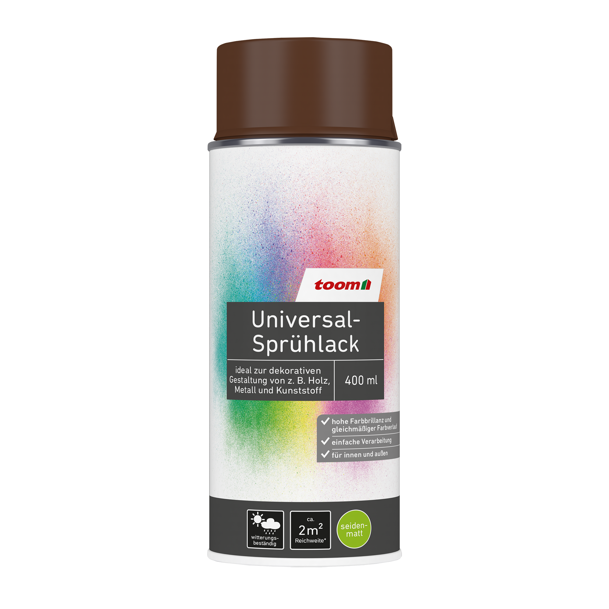 Universal-Sprühlack haselnussfarben seidenmatt 400 ml + product picture