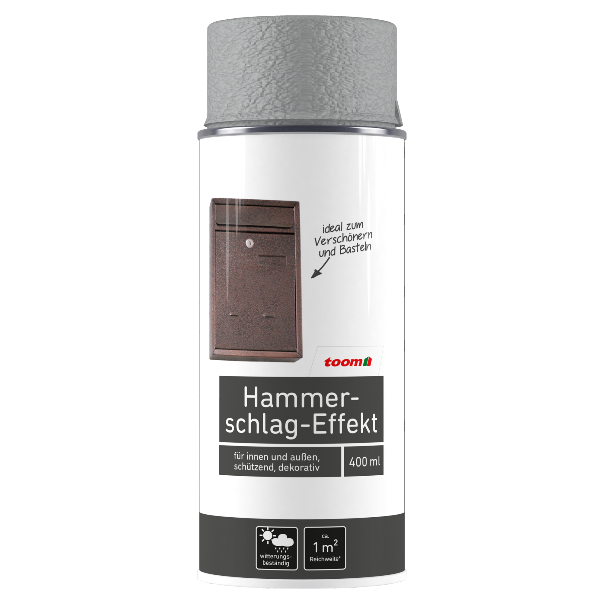 Hammerschlag-Sprühlack grau glänzend 400 ml + product picture