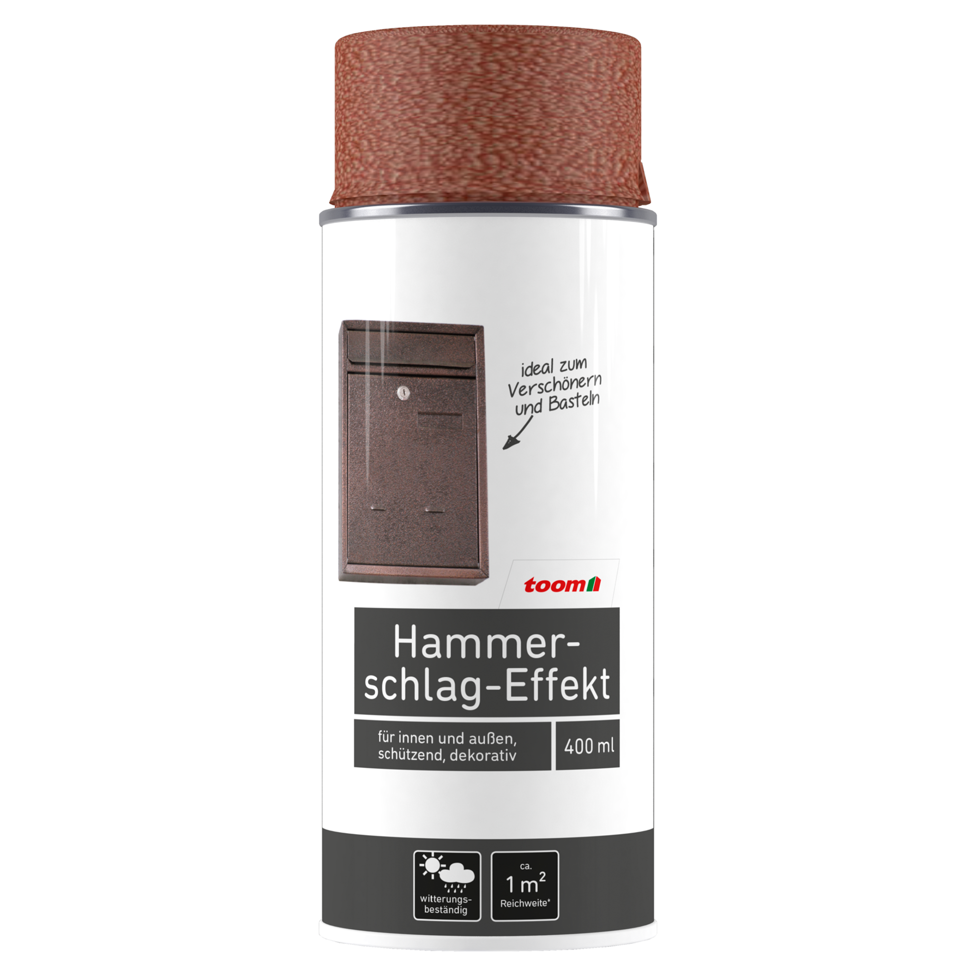 Hammerschlag-Sprühlack kupferfarben glänzend 400 ml + product picture