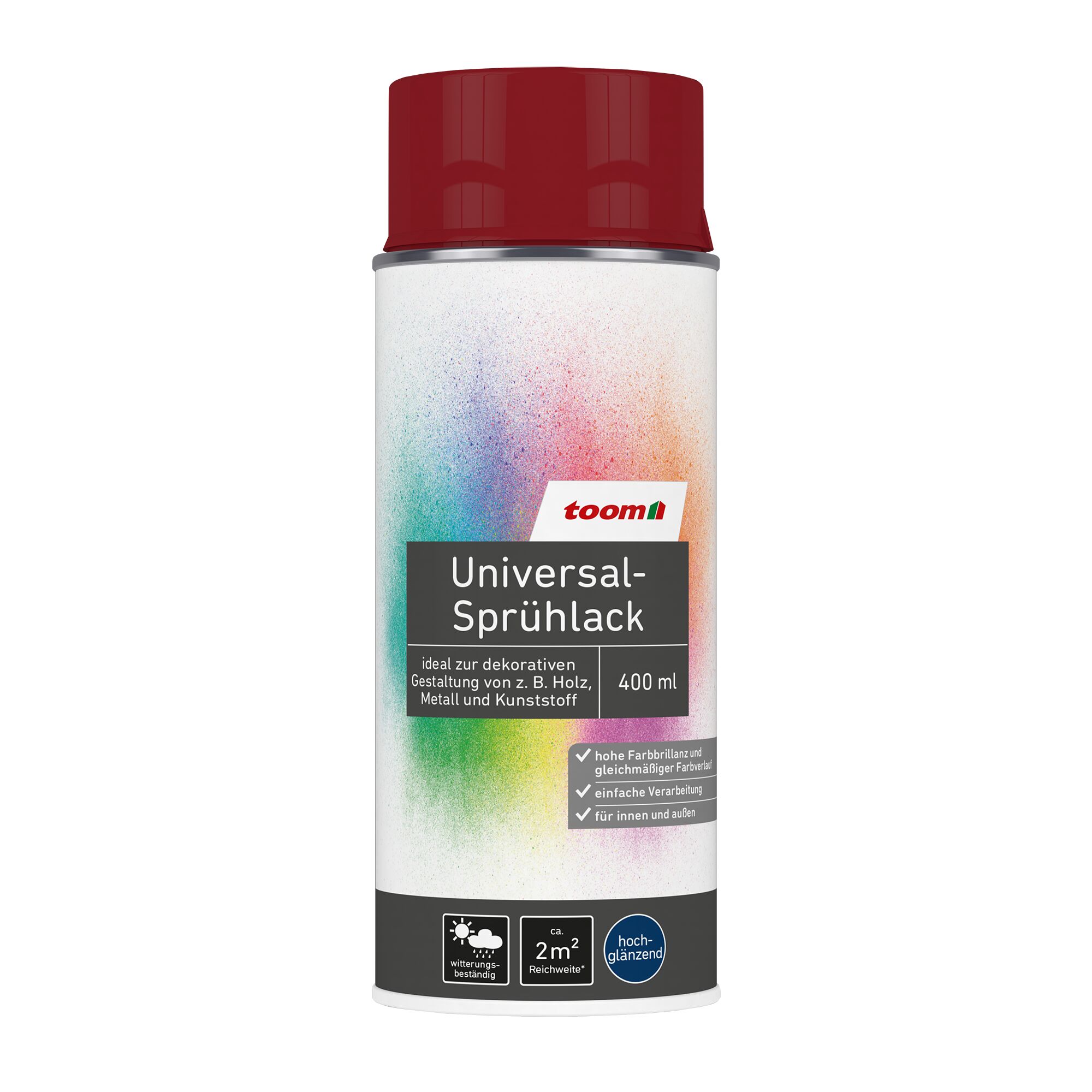 Hochglänzender Universal-Sprühlack in Schattenrot, 400 ml Dose