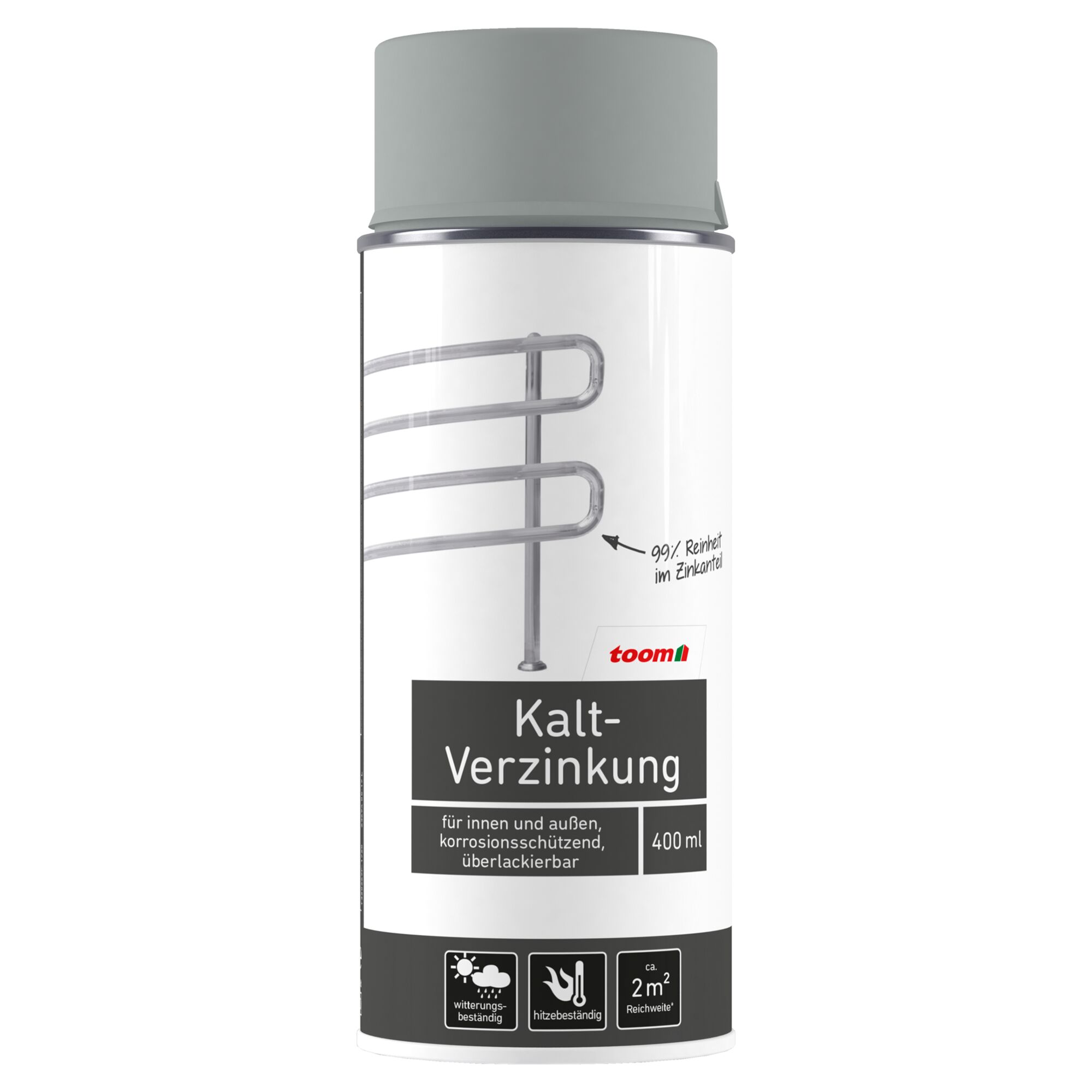 Graue Sprühdose mit Kaltverzinkung