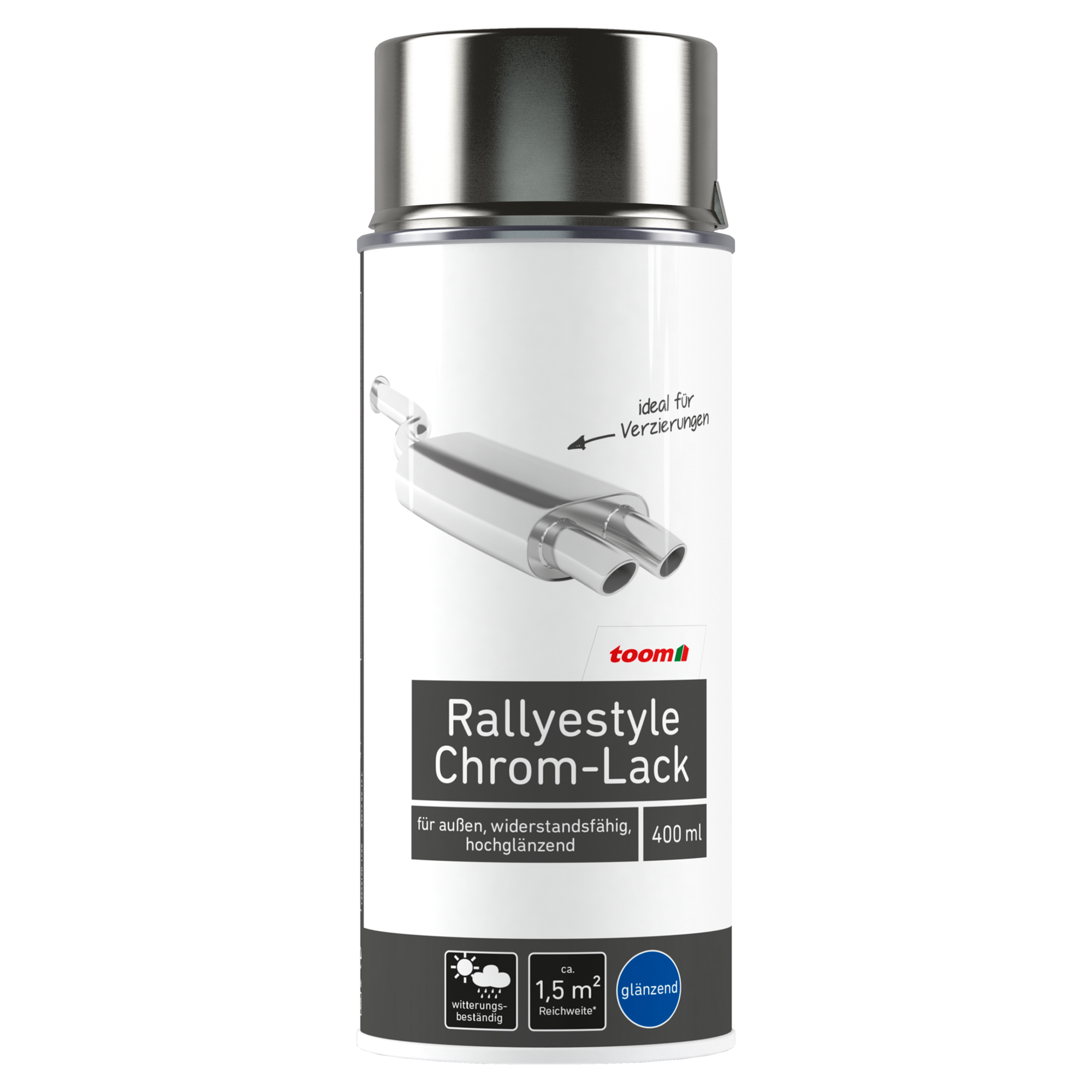 Rallyestyle-Sprühlack silberfarben seidenmatt 400 ml + product picture