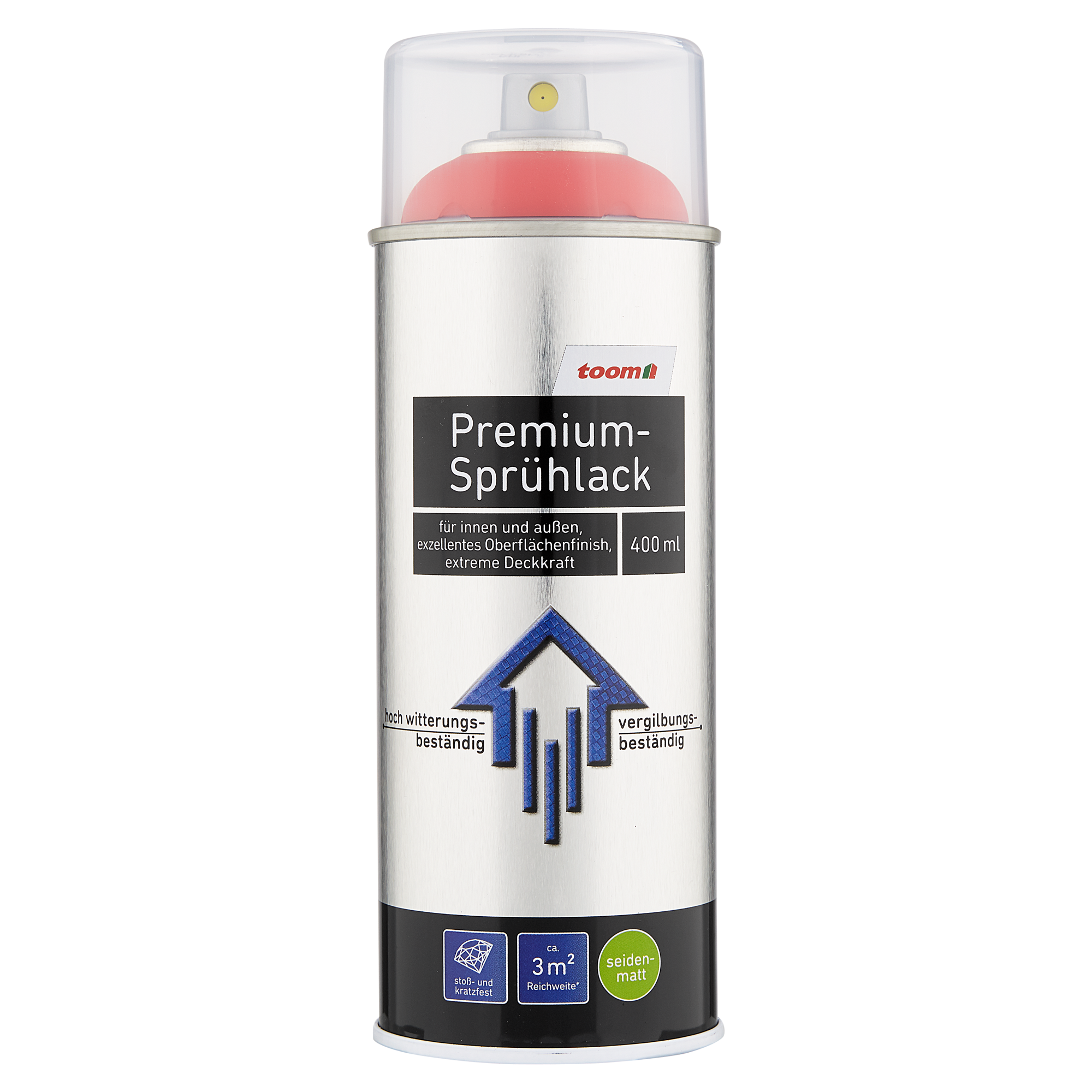 toom premium sprühlack ral 3020 verkehrsrot seidenmatt 400 ml ǀ toom