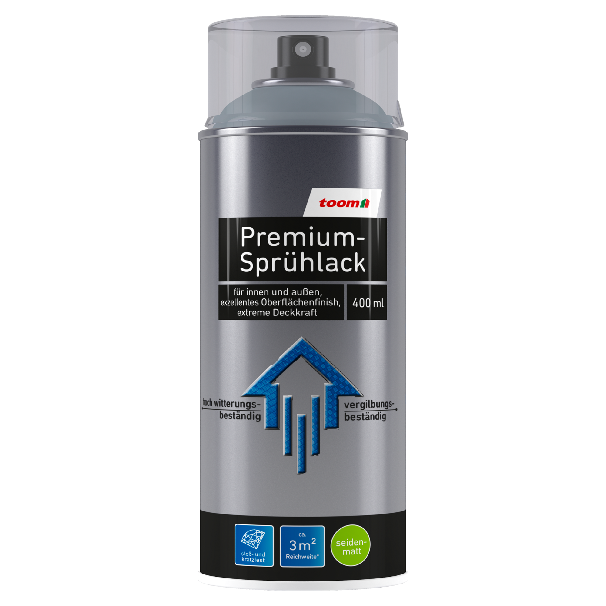 Premium-Sprühlack silberfarben seidenmatt 400 ml + product picture