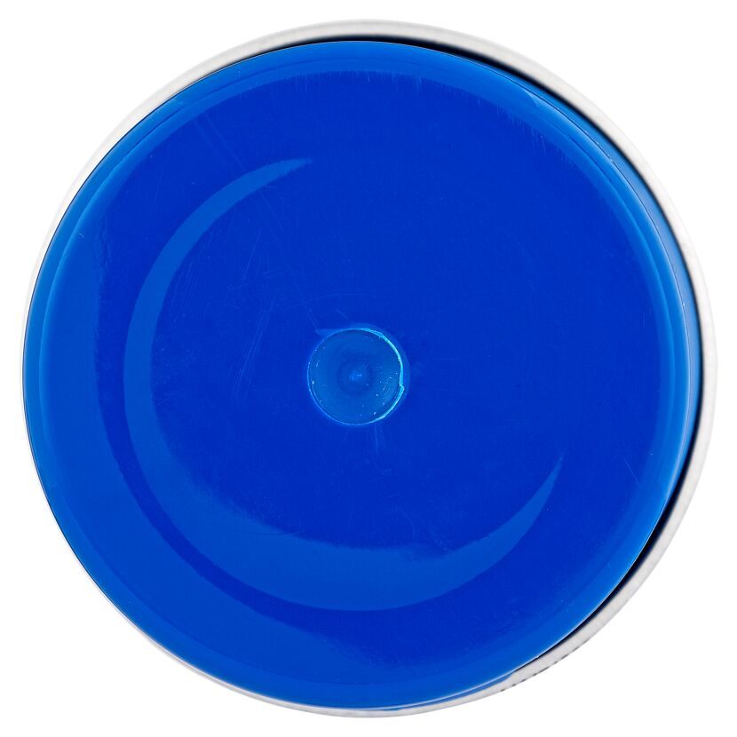 Blauer Deckel einer Sprühdose