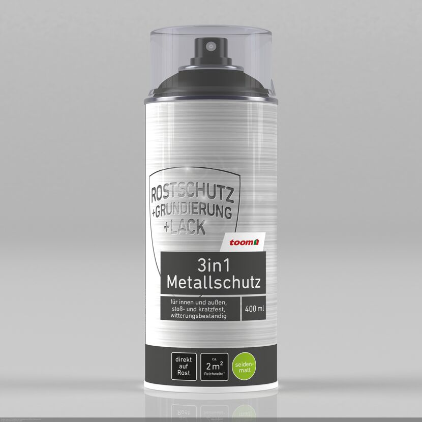3in1 Metallschutzlack schwarz seidenmatt 400 ml