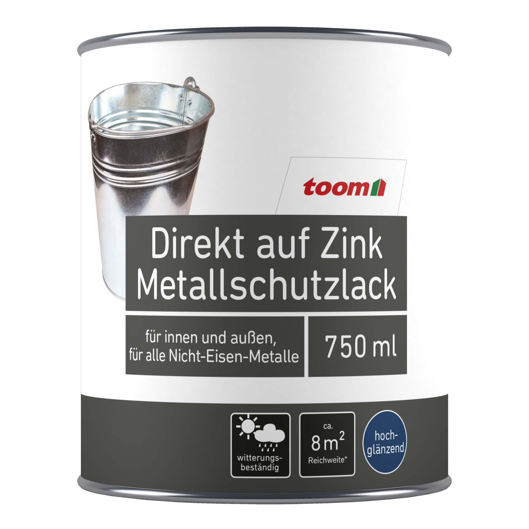 Metallschutzlack weiß glänzend 750 ml + product picture