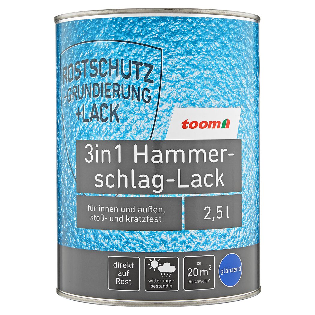 toom 3in1 Hammerschlag-Lack, 2,5l, glänzend