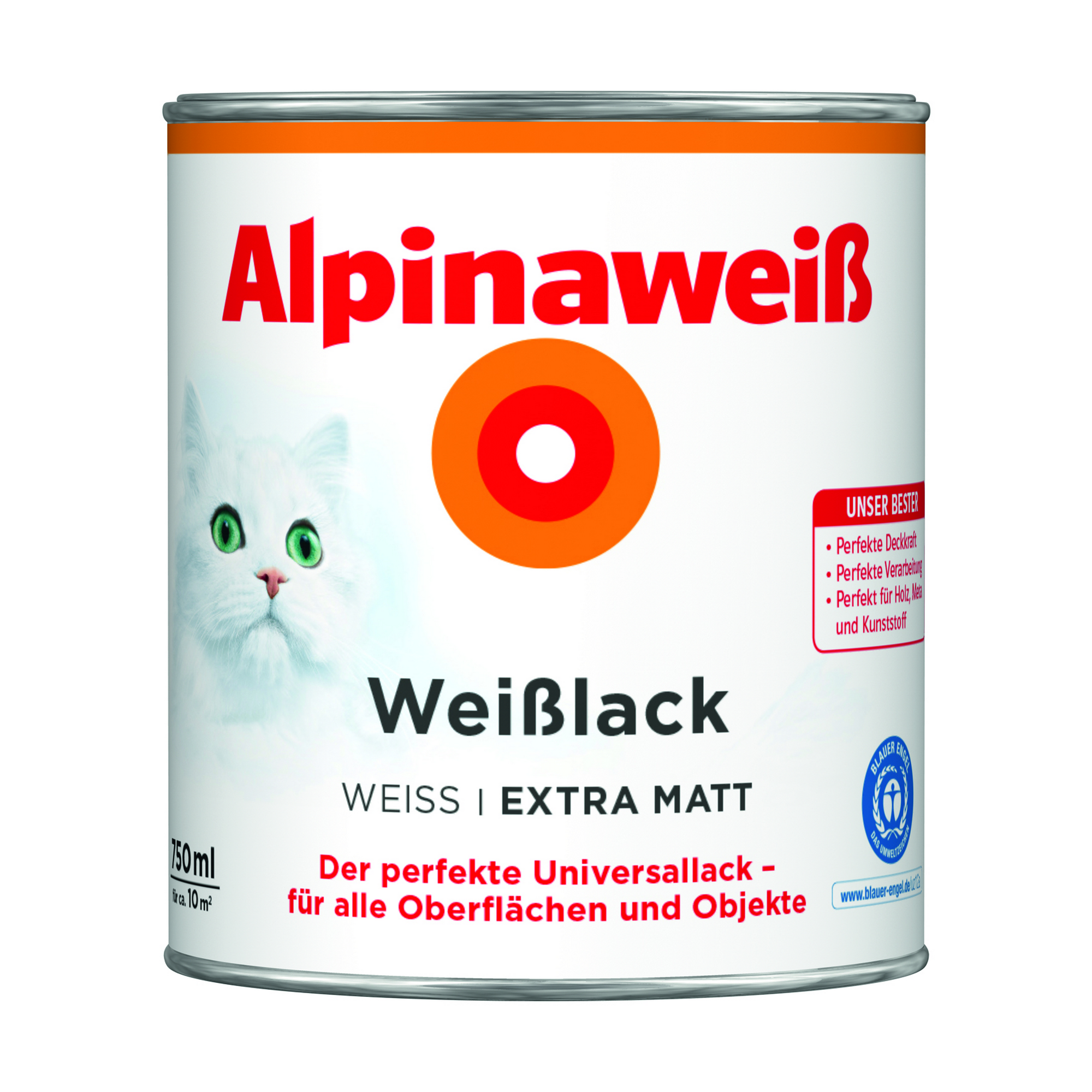 Weißlack 'Alpinaweiß' extramatt 750 ml + product picture